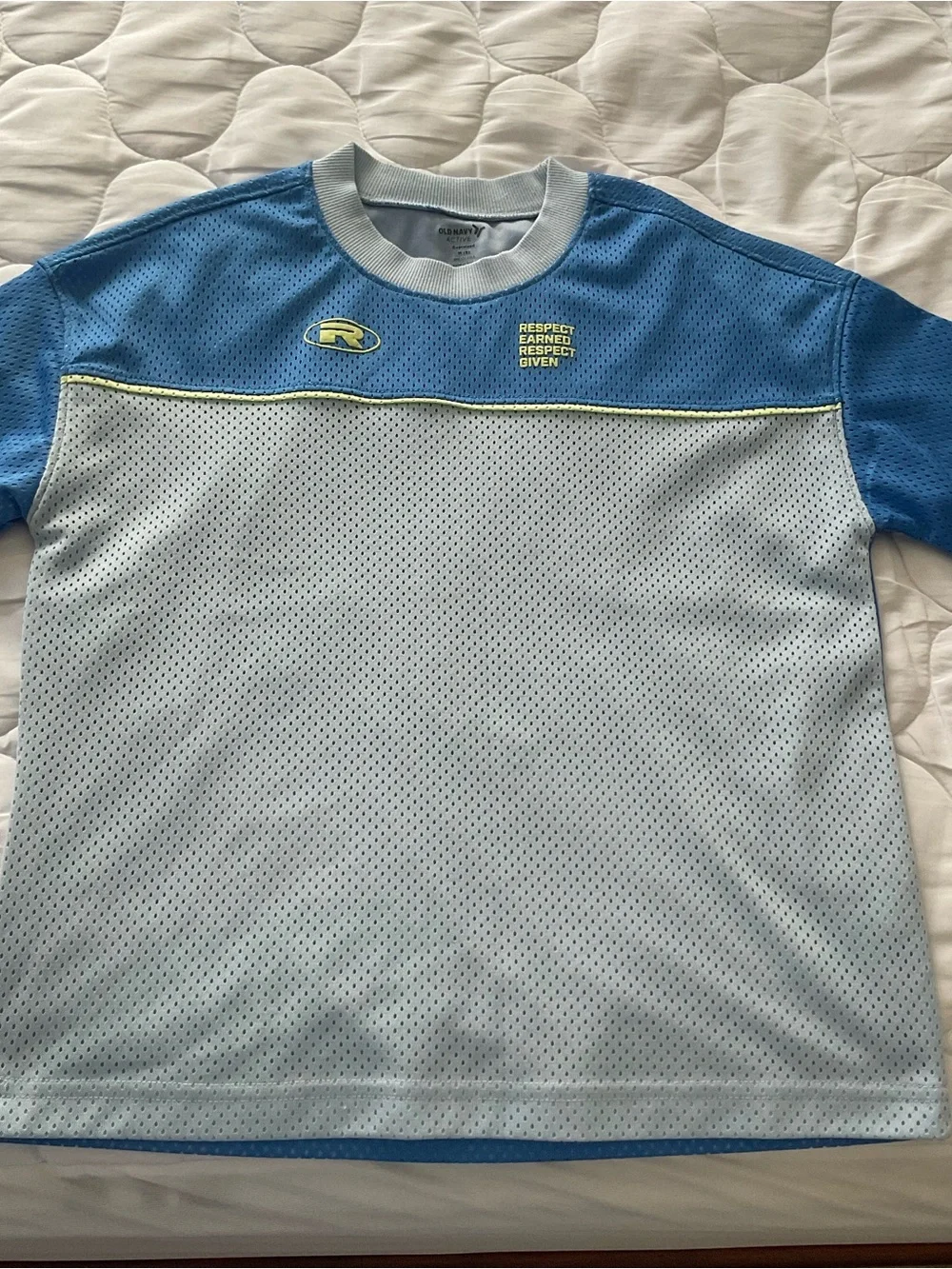 Old Navy Light Blue and Blue Mesh color-block T-shirt
